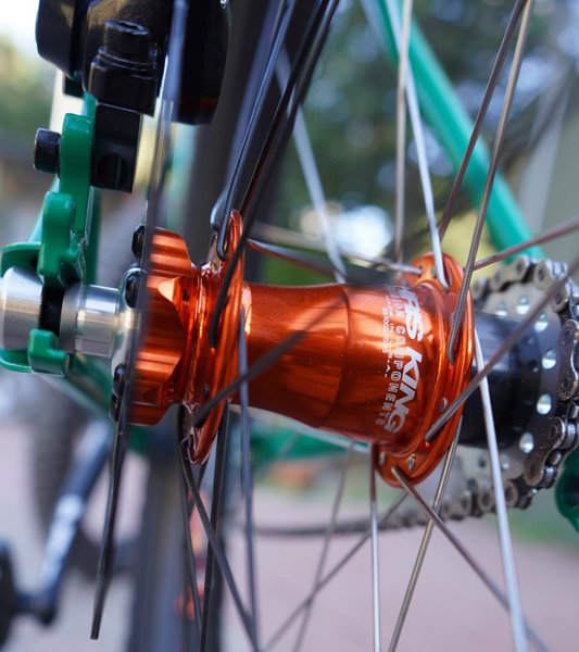 Michael's special Surly Lowside has Chris King hub in eye-popping orange