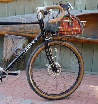 Velo Orange stem and Hunt wheels on Connor's custom Midnight Special give the bike a true presence