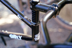 Paul's custom Surly Ogre is fitted with Chris king headset