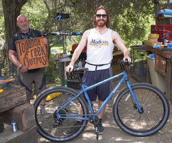 Mr. Modelo is super excited to pick up his new Surly Ogre