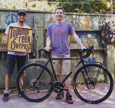 CJ is excited to be touring on his new Surly Straggler