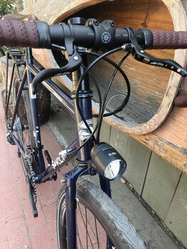 A custom Surly Straggler with dynamo hub and Busch + Müller dynamo headlight