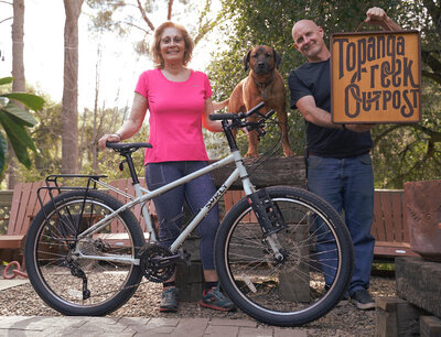 Two years in the planning, Maria finally got her dream bike, the Surly Troll