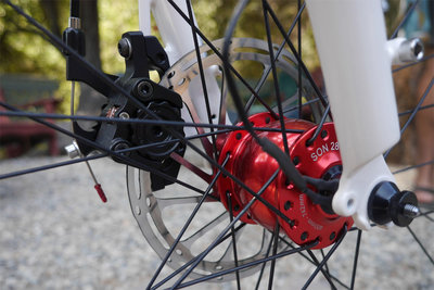 Chris' Surly World Troller has a SON dynamo hub to charge all his gadgets