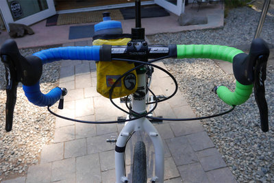 Nice handlebar color choices for Chris' Surly World Troller