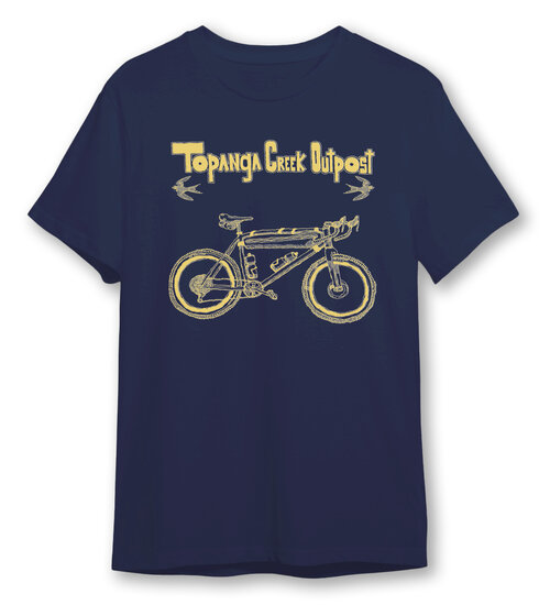 Topanga Creek Outpost bikepacking logo tee. Also available as sweatshirt.