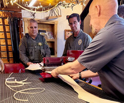 We put the Malibu Search and Rescue Team to work to cut out belt straps for their belts