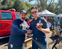 We gave free belts to firemen and first responders from Topanga Fire Dept Station 69 at a local Topanga community event