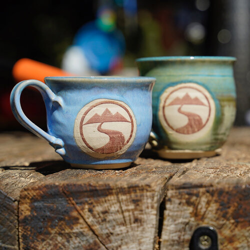 Handmade ceramic coffee mugs by local artisan
