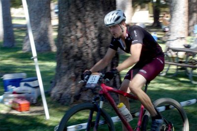 Danny coming to the finish line on his Salsa at the 24 Hours of Adrenalin Race in Hurkey Creek