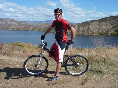 Silvio posing with Vail Lake in the background